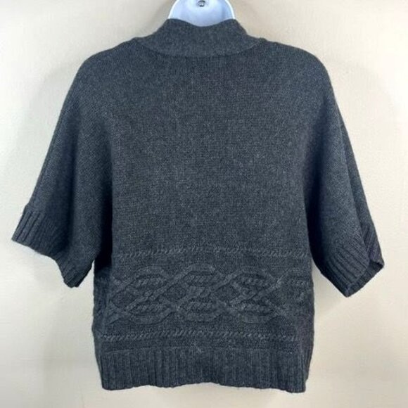 Vintage Womens Angora Wool Celtic Cable Knit Open Cardigan Sweater Large Neutral - Picture 2 of 9